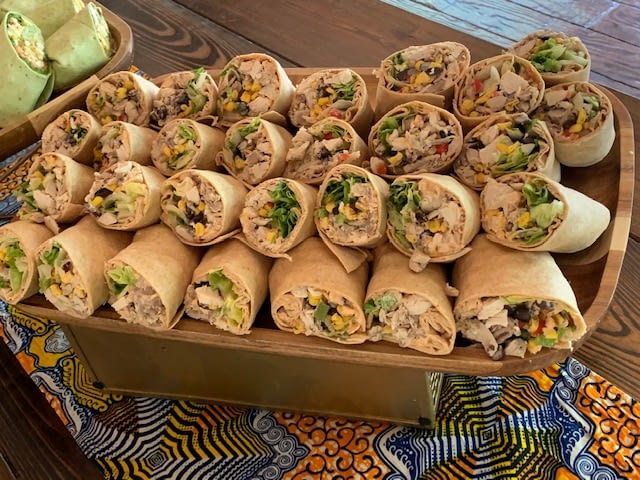 Family Fun Day 2020-Southwest chicken wrap with corn salsa, romaine and chipotle mayo